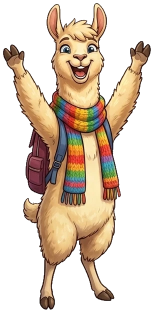 Lima the llama celebrating