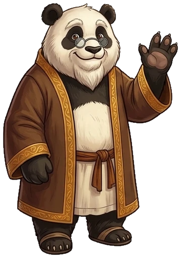 Ming the panda waving