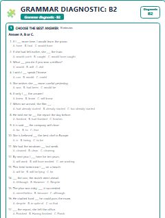 First page of Grammar Diagnostic: B2, B2 assessment