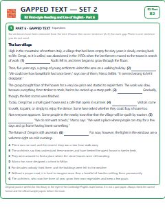 First page of B2 First Reading and Use of English Part 6: Gapped Text (Set 2), B2 exam practice