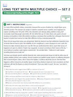 First page of C1 Advanced Reading and Use of English Part 5: Long Text with Multiple Choice (Set 2), C1 exam practice