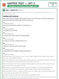 First page of C2 Proficiency Reading and Use of English Part 6: Gapped Text (Set 3), C2 exam practice