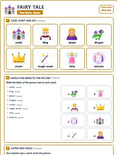 First page of First Words: Fairy Tale, Pre-A1 worksheet