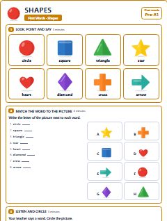 First page of First Words: Shapes, Pre-A1 worksheet