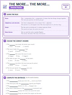 First page of The More… The More…, B1 grammar pack