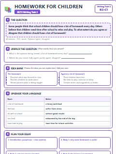 First page of GT Task 2: Homework for Children, B1 exam practice