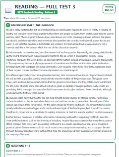 First page of IELTS Reading Full Test 3, B2 exam practice