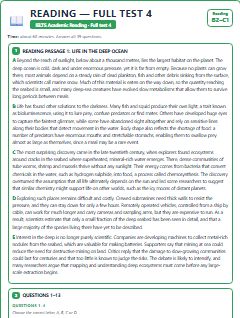 First page of IELTS Reading Full Test 4, B2 exam practice