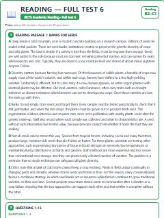 First page of IELTS Reading Full Test 6, B2 exam practice