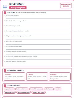 First page of Part 1: Reading, B2 exam practice