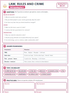 First page of Part 3: Law, Rules and Crime, C1 exam practice