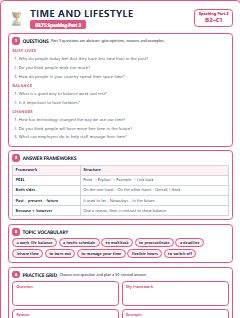 First page of Part 3: Time and Lifestyle, C1 exam practice