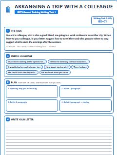 First page of Informal Letter: Arranging a Trip with a Colleague, B2 exam practice