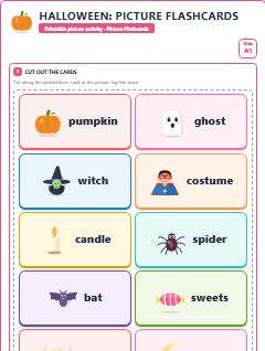 First page of Halloween: Picture Flashcards, A1 speaking cards