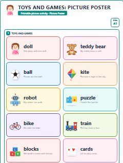 First page of Toys and Games: Picture Poster, A1 posters