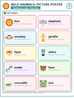 First page of Wild Animals: Picture Poster, A1 posters