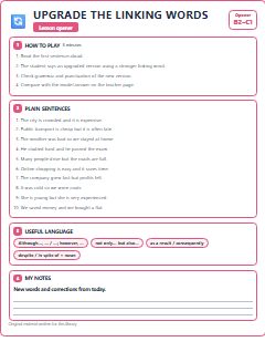 First page of Opener: Upgrade the Linking Words, B2 activity bank