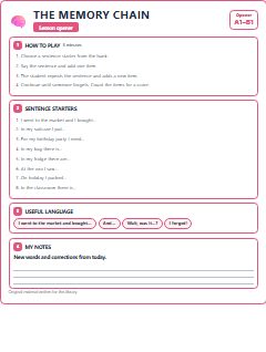 First page of Opener: The Memory Chain, A1 activity bank