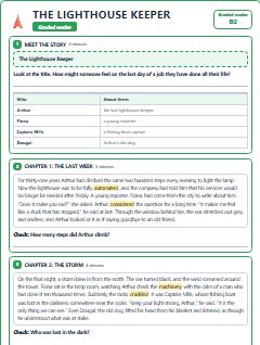 First page of Graded Reader: The Lighthouse Keeper, B2 reading text