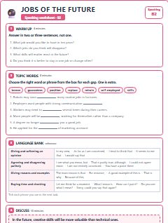 First page of Speaking: Jobs of the Future, B2 worksheet