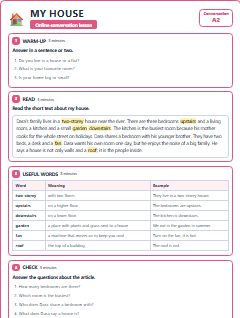 First page of Talk: My House, A2 lesson plan