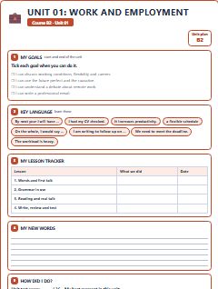 First page of Unit 01: Work and Employment, B2 lesson plan
