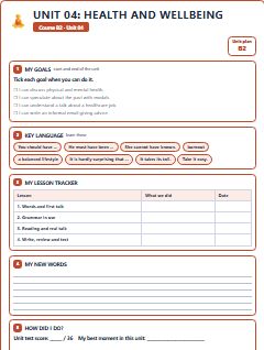 First page of Unit 04: Health and Wellbeing, B2 lesson plan