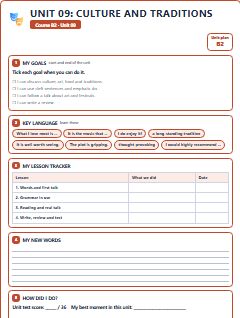 First page of Unit 09: Culture and Traditions, B2 lesson plan