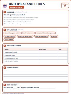 First page of Unit 01: AI and Ethics, C1 lesson plan