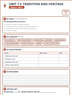 First page of Unit 11: Tradition and Heritage, C1 lesson plan