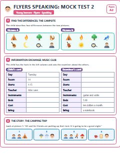 First page of Flyers Speaking: Mock Test 2, A2 exam practice