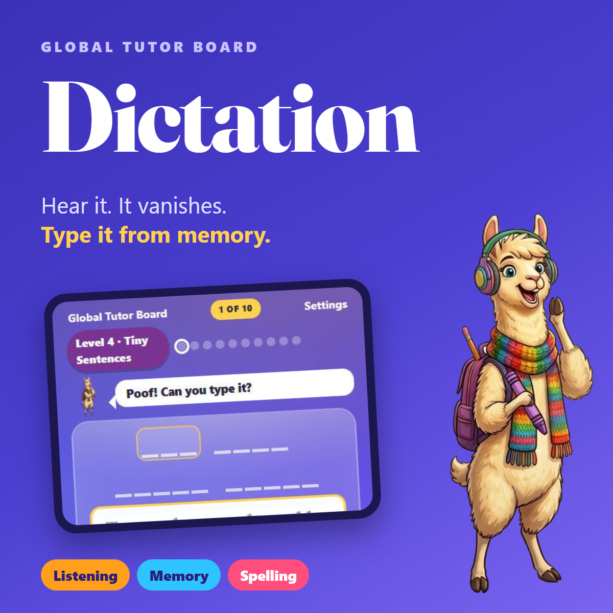 Preview of Dictation: listen, remember, type